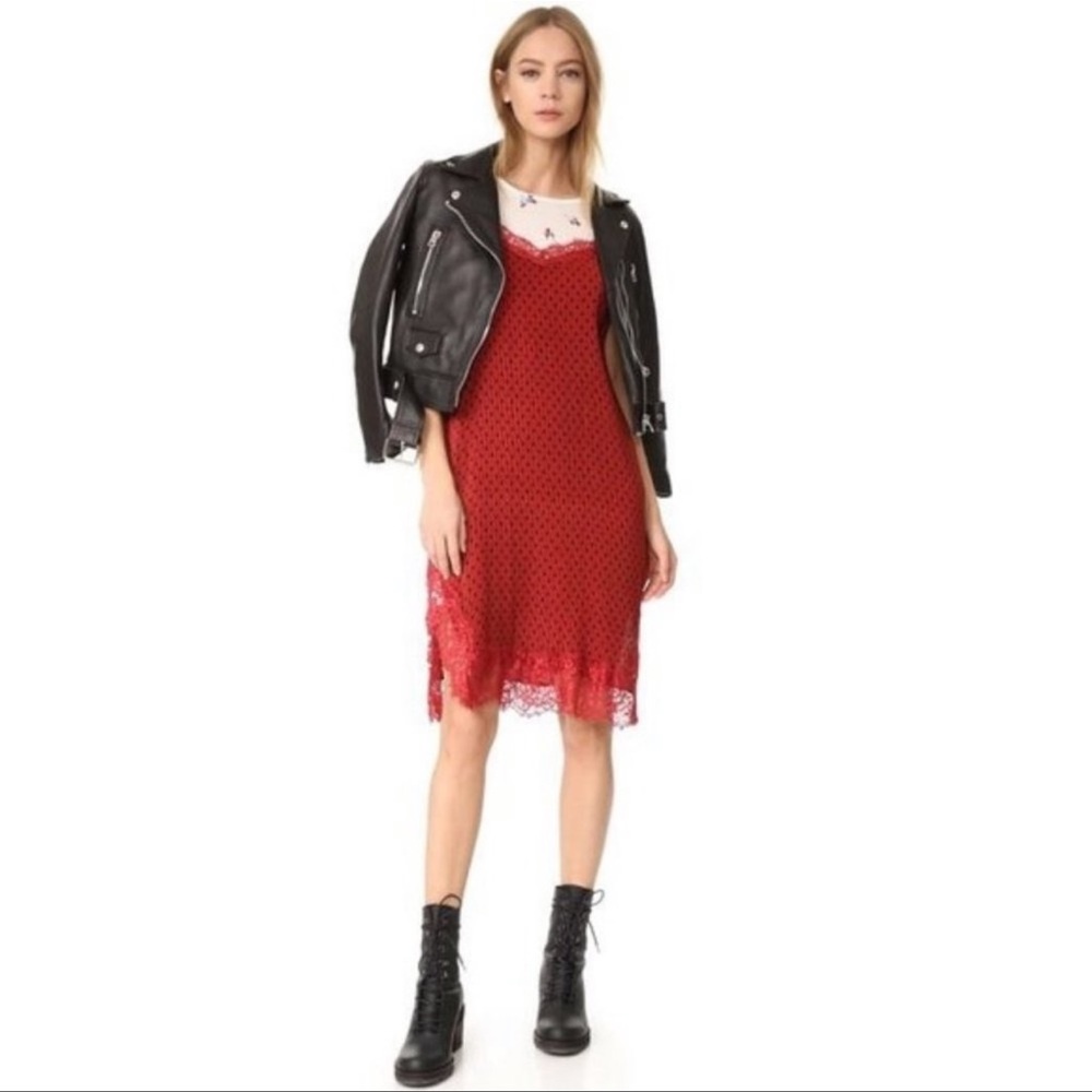 Free people Margot slip dress 90s style polka dot